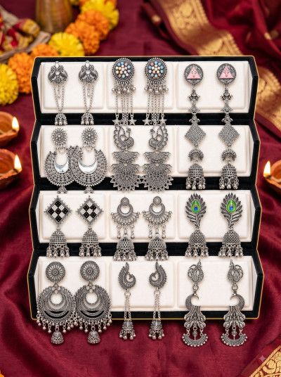 Shine Mist Stud Earrings Folding Box Modern Earring Set for Women & Girls Crystal Alloy Drops & Danglers, Jhumki Earring, Stud Earring