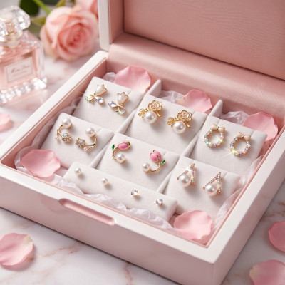Khattu Store Korean Earrings Combo Set of 8 Best Seller Collection for women and girls Pearl Alloy Stud Earring